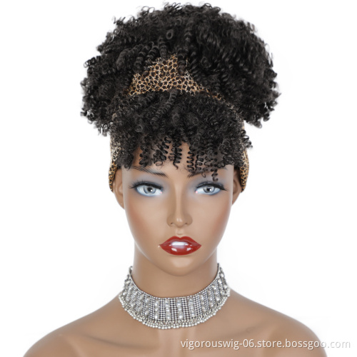 Wholesale 22inch Long black Color Heat Resistance Synthetic Headband Wigs For Black Women body wave Headband Synthetic Hair Wigs